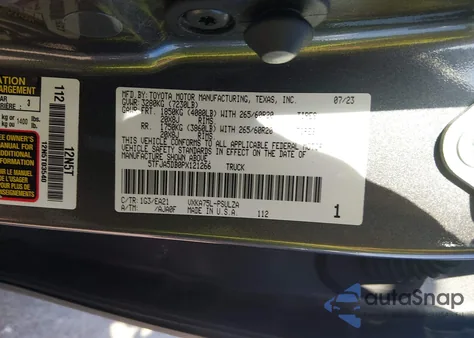 2023 Toyota Tundra Limited from USA, damaged, VIN 5TFJA5DB0PX121266